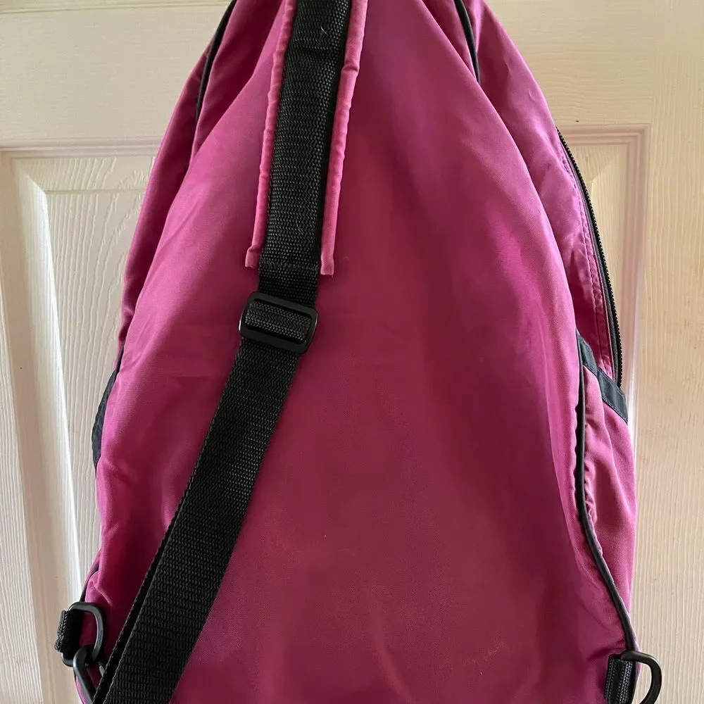 Maggie Matter extra large dark pink Nylon sling back shoulder bag ,bla…